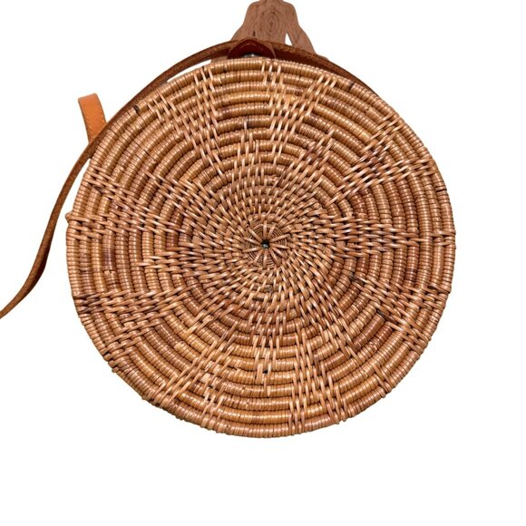 Crossbody Shoulder Rattan Bag Handmade in Bali Coastal Chic Boho - Picture 10 of 16